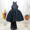 Siyah Kuyruklu Taşlı Boncuklu + .çıkarabilir kuyruk set Kabarık Elbise Abiye Gelinlik