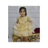 Kız Çocuk Abiye Gold Boncuklu Payetli 5 Katlı Ön Dekolteli Kabarık Abiye Elbise