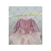Kız Çocuk Pudra Payetli Kadife Ekstra Kabarık Arka Dekolteli Elbise
