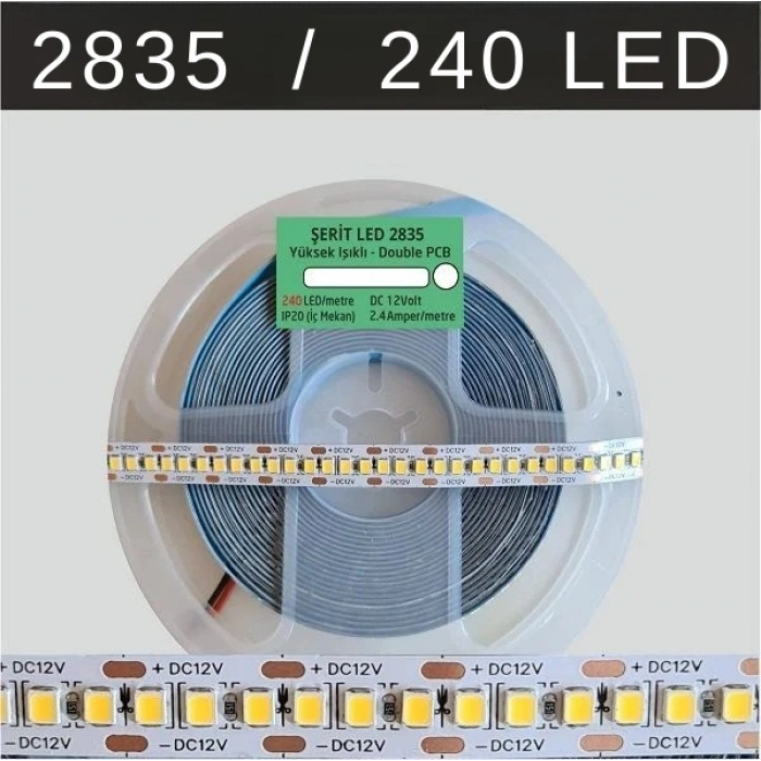 2835 Şerit Led 12V 240 Led
