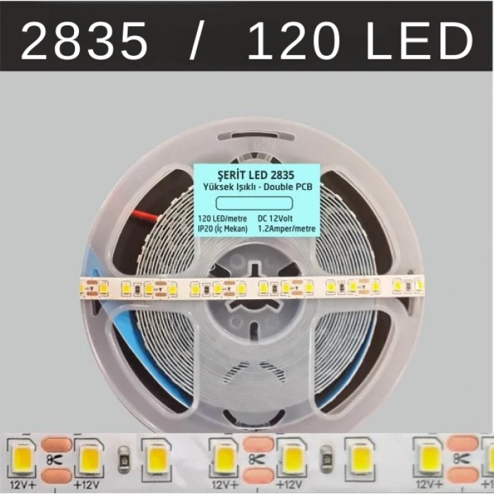 2835 Şerit Led 12V 120 Led