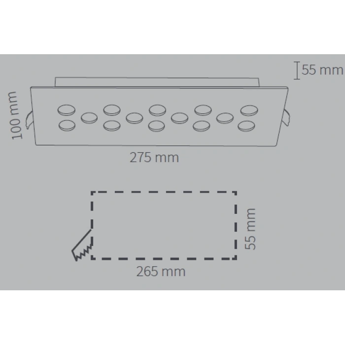 Kuyumcu LED Armatür Diktörtgen 14 LED li 25W