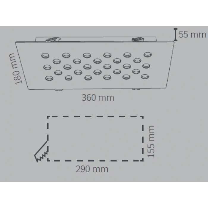 Kuyumcu LED Armatür Diktörtgen 28 LED li 50W