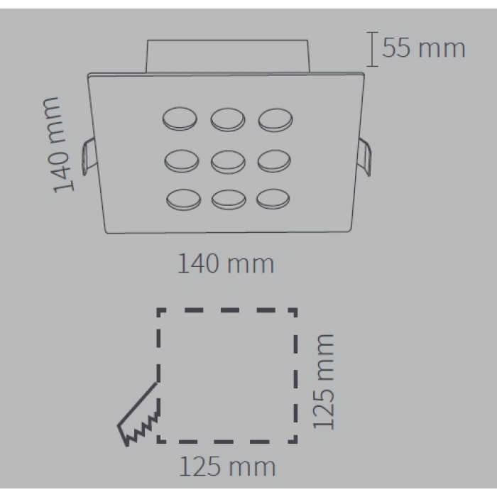 Kuyumcu LED Armatür Kare 16 WATT 9 LED li
