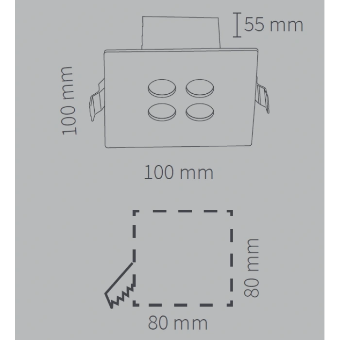 Kuyumcu LED Armatür Kare 7 WATT 4 LED li