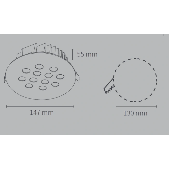 Kuyumcu LED Armatür Yuvarlak 22 WATT 12 LED li