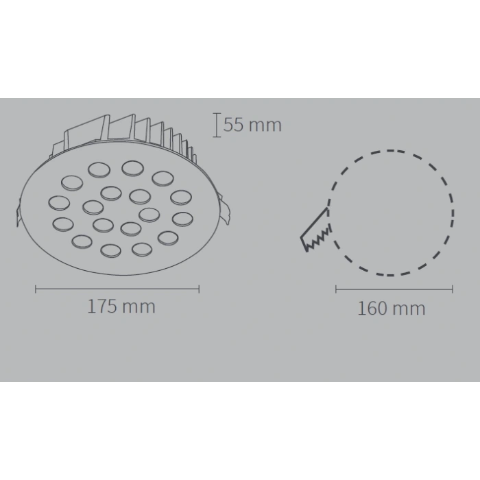 Kuyumcu LED Armatür Yuvarlak 33 WATT 18 LED li