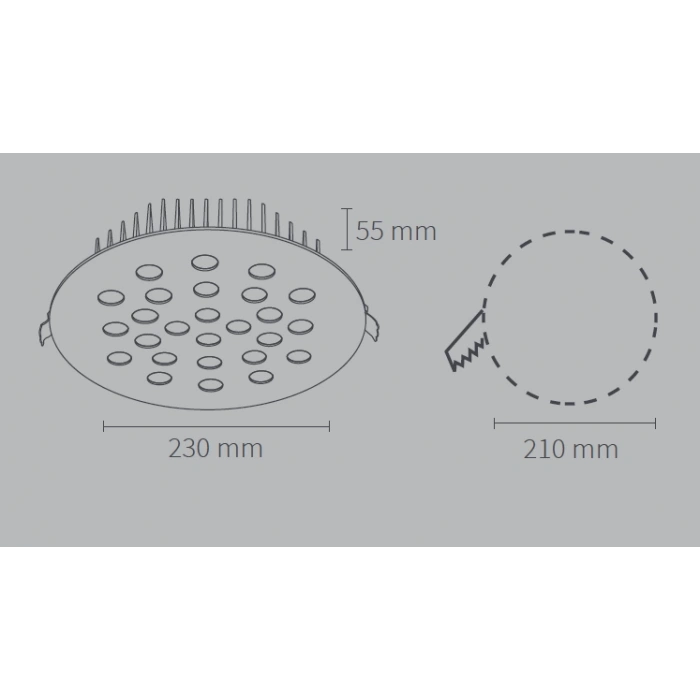 Kuyumcu LED Armatür Yuvarlak 47 WATT 26 LED li