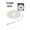 12 Volt Neon Şerit LED Beyaz 5 Metre Rulo