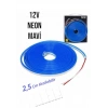 12 Volt Neon Şerit LED Mavi 5 Metre Rulo