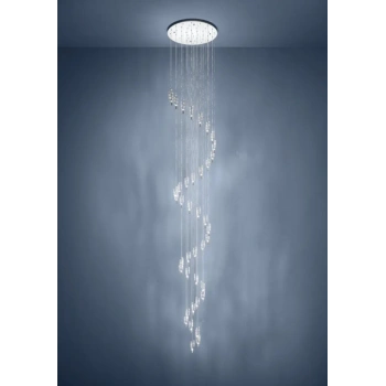 ALEMDINA 500 cm Yüksekliğinde Krom Çelik Sarkıt Avize