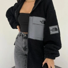 Kuzu Peluş Oversize Ceket Siyah