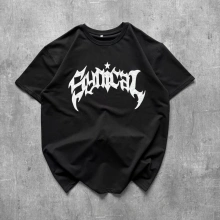 Sırt Taş Detay Oversize Tshirt Siyah