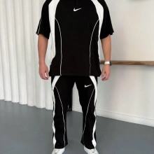 Nakış Detay Oversize Kalıp Eşofman Takım Siyah