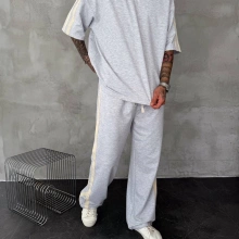 Yan Şerit Oversize Eşofman Takım Gri