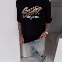 Sw Oversize Baskı Tshirt Siyah