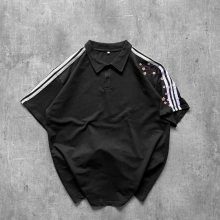 Sakura polo yaka tshirt Siyah