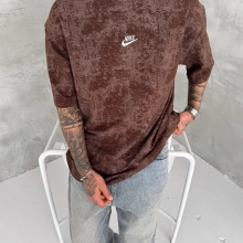 Basic Yıkamalı nk Tshirt Kahverengi