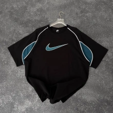 Nakış Detay Oversize Tshirt Siyah