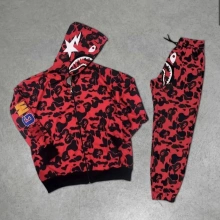 Bape Unisex Eşofman Takım - Kırmızı