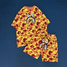 Bape Unisex Oversize Şortlu Takım - Sarı