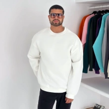 Basic Oversize Sweatshirt Beyaz