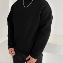 Basic Oversize Sweatshirt Siyah