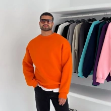Basic Oversize Sweatshirt Turuncu