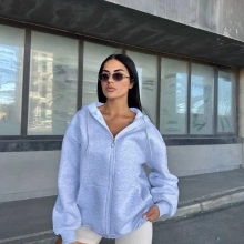 Basic Unisex Hırka - Gri