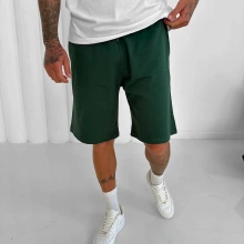 Basic Unisex Oversize Şort - Yeşil