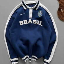 BRZ Ribanalı Polo Yaka Sweatshirt