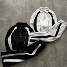 Dik Yaka Eşofman Takım Siyah