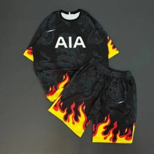 Fire Unisex Oversize Şortlu Takım - Siyah