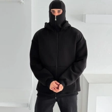 Kar Maske Unisex Hırka Siyah