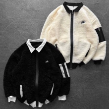 Kuzu Peluş Ceket Beyaz