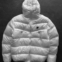 NK Logolu Şişme Mont - Beyaz