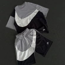 Ön Baskı Unisex Şortlu Takım - Gri