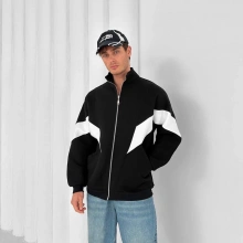 Parçalı Oversize Hırka - Siyah