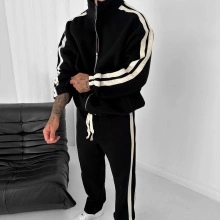 Şerit Detay Eşofman Takım - Siyah