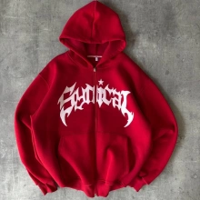 Sırt Taş Detay Oversize Hırka Kırmızı