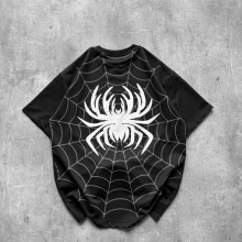 Spider Detay Oversize Tshirt Siyah