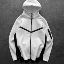 White Kapüşonlu Oversize Hırka