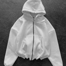 Yarasa Kalıp Kapüşonlu Hırka Beyaz