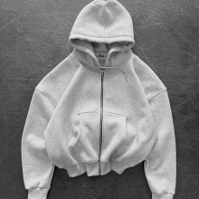 Yarasa Kalıp Kapüşonlu Hırka Gri