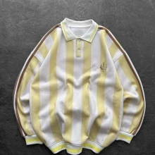 Yeni Sezon Dügmeli Poll Yaka Sweatshirt - Sarı