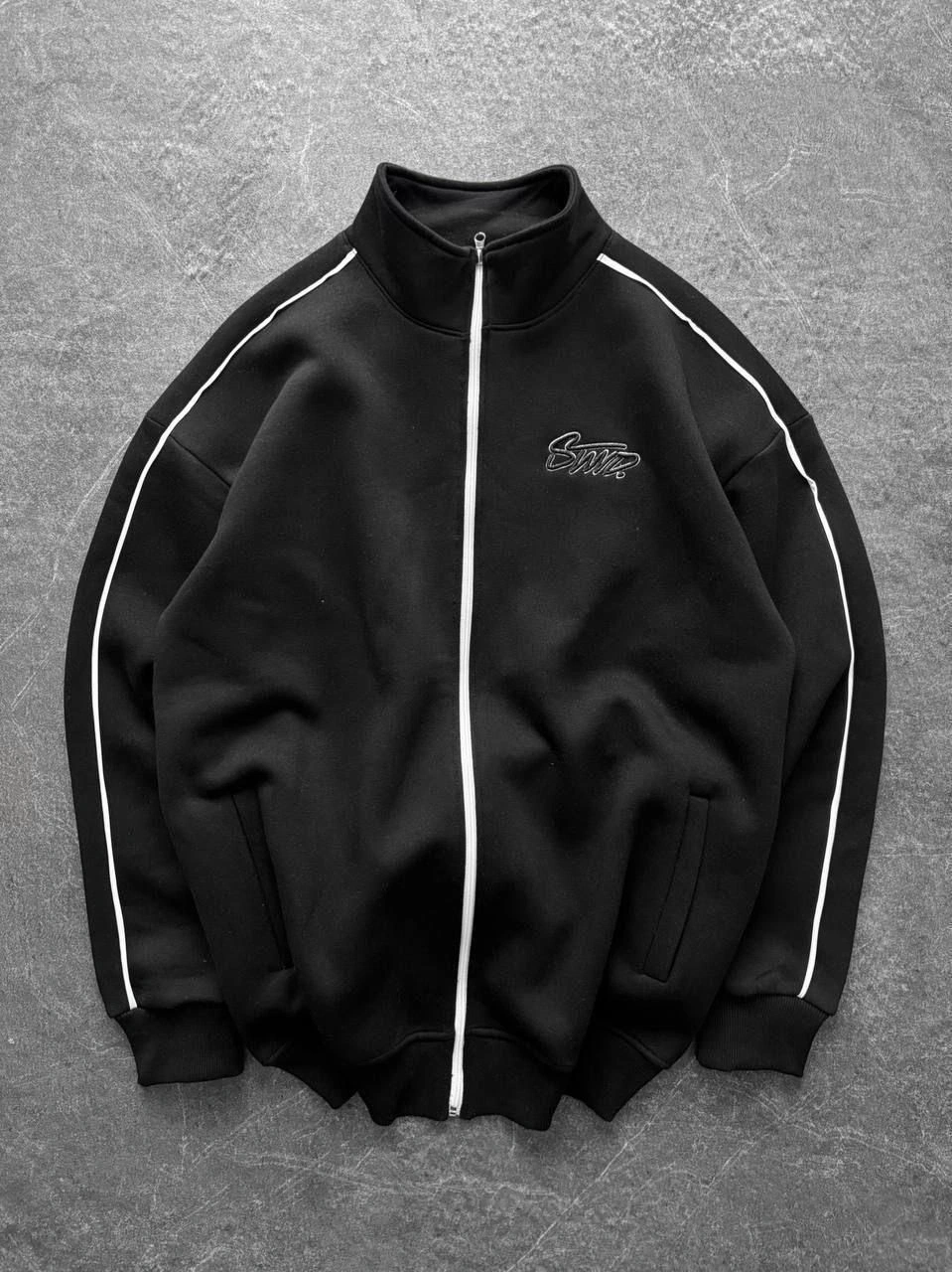 Sw Fermuar Detay Hırka Siyah