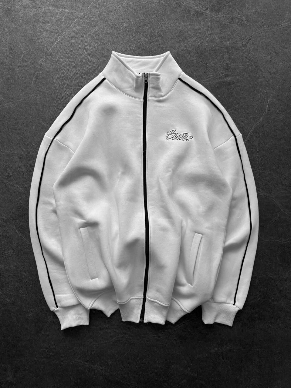 Sw Fermuar Detay Hırka Beyaz