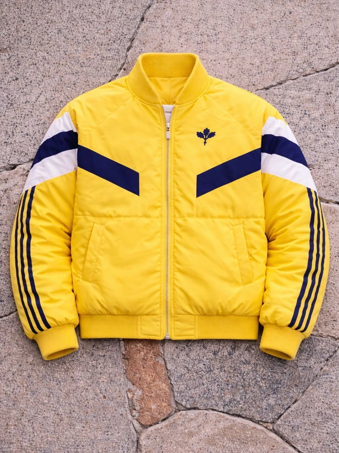 Palamut Desen Paraşüt Ceket Sarı