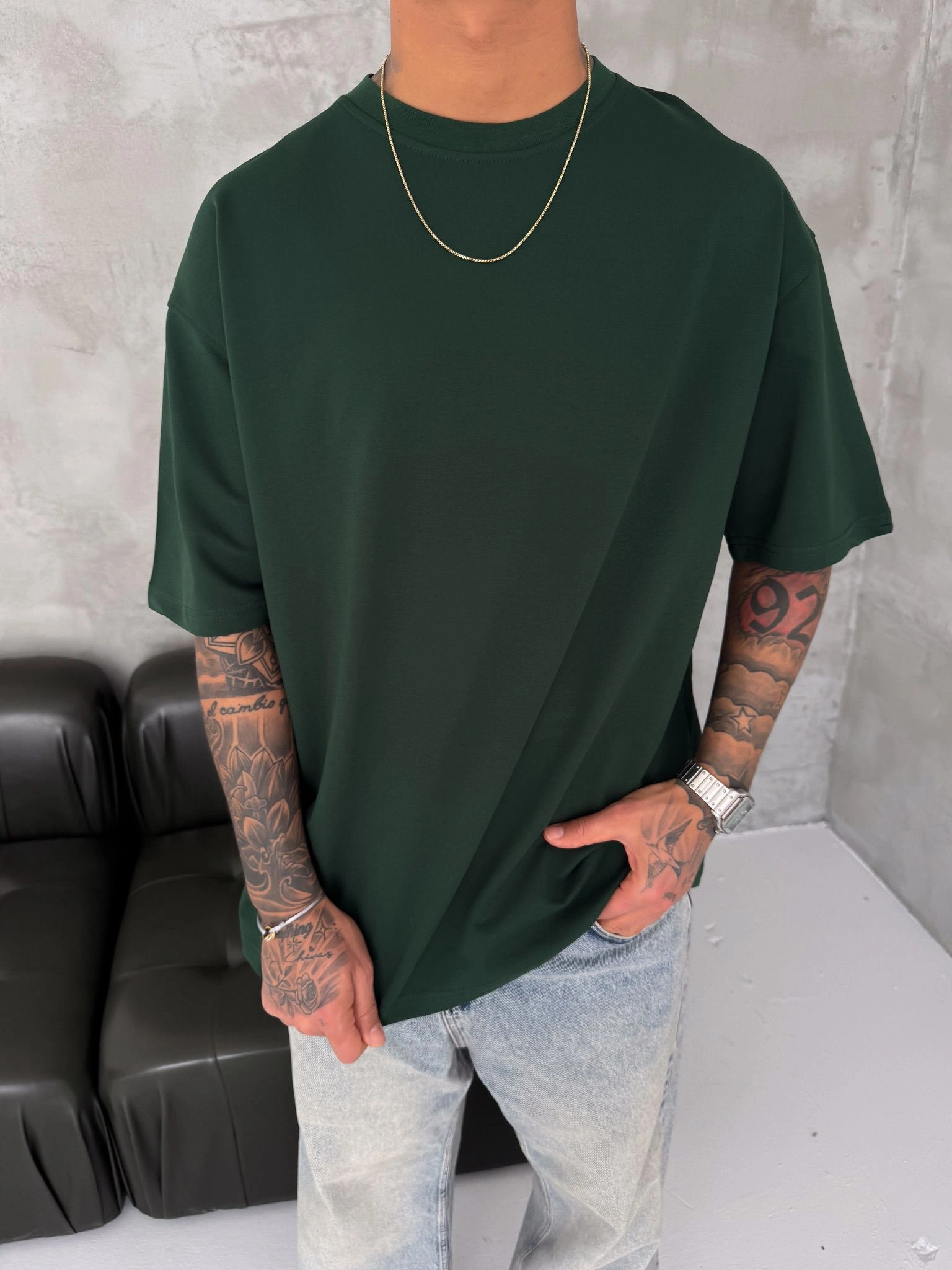 Basic Oversize Tshirt Yeşil