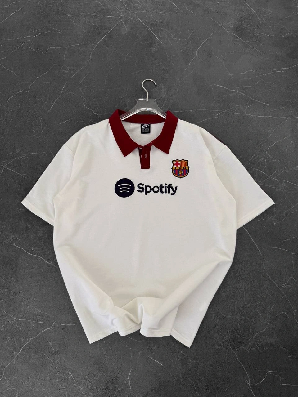 Spoty Desen Polo Yaka Tshirt Beyaz